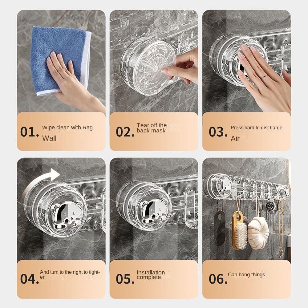 Настенный крючок на присоске, водонепроницаемый рядный крючок для хранения, практичный крючок для хранения мелочей для дома