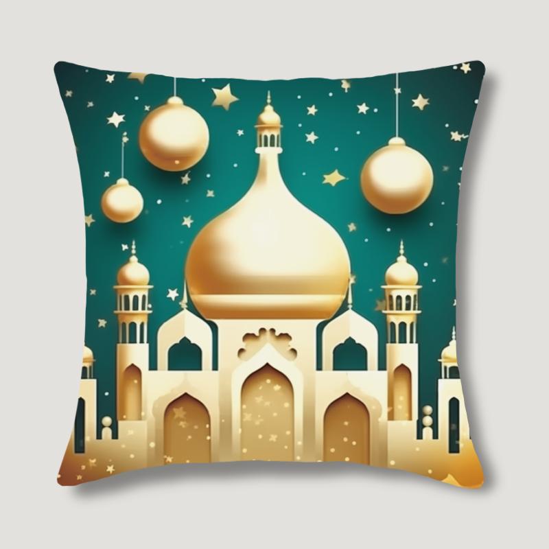 1PC Double Sides Printed Ramadan Themed Throw Pillow Covers (17.7"*17.7") Traditional Home Decor Room Bed Sofa Chair Cushion Covers No Pillow Core