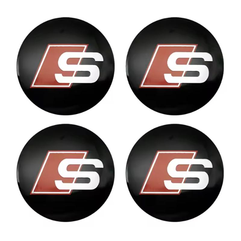 4Pcs 56mm 60mm Car Wheel Center Hub Cap Covers Sticker For AUDI A3 A4 A5 A6 C5 B5 B6 B7 A7 A8 Q7 Q5 Q3 RS TT Sline Quattro Badge