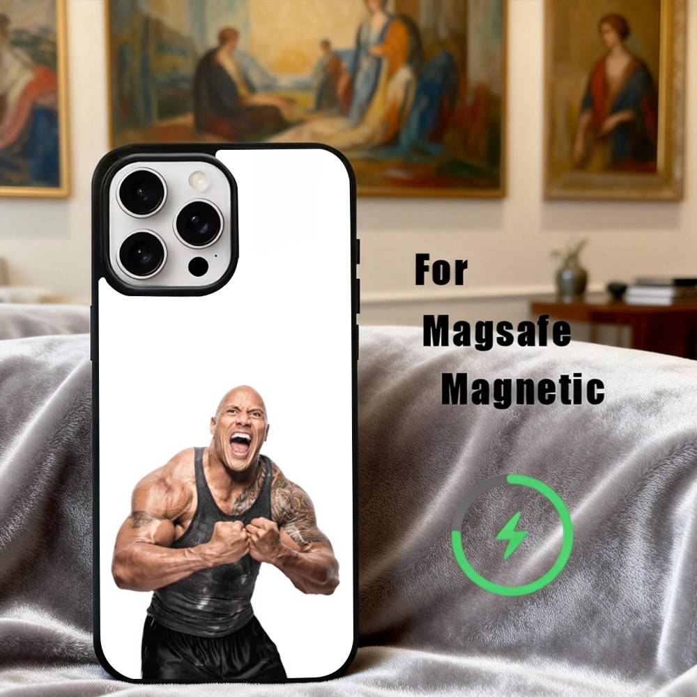 Мощный чехол для телефона D-Dwayne J-Johnson Для iPhone 17, 16, 15, 14, 13, 12, 11 Plus, Pro Max Магнитный Для беспроводной зарядки Magsafe