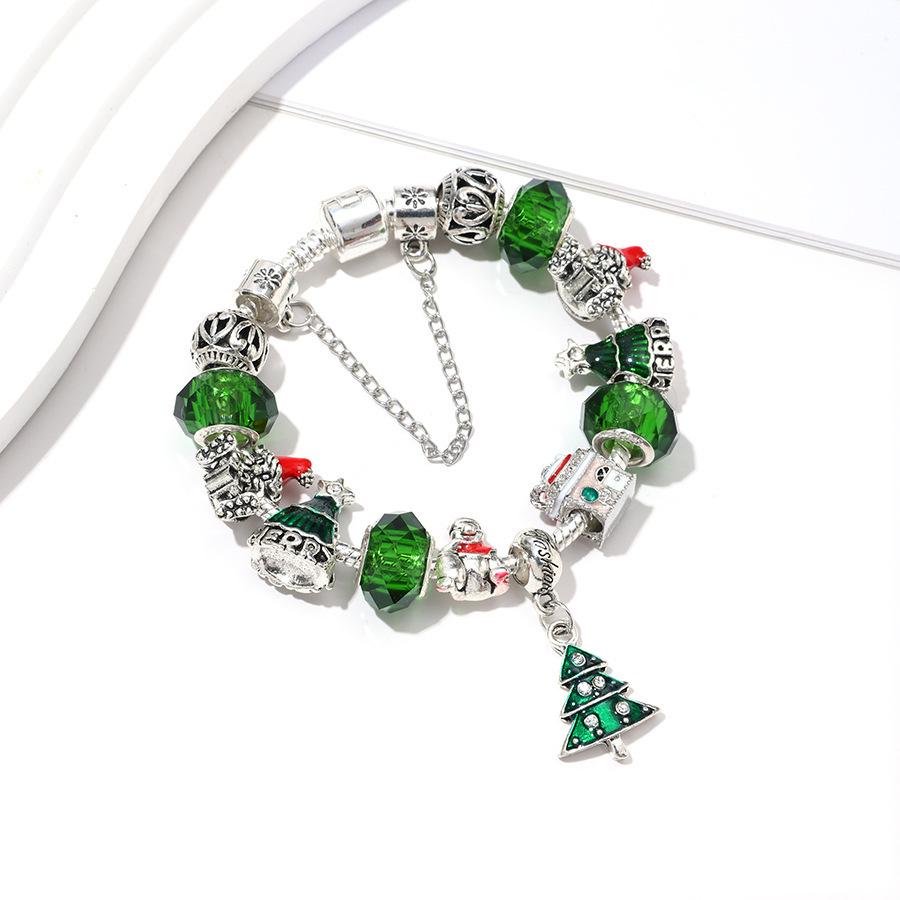 Браслет Пан Европейский Шарм с Подвеской в виде Рождественской Елки - Винтажный Стиль для Женщин