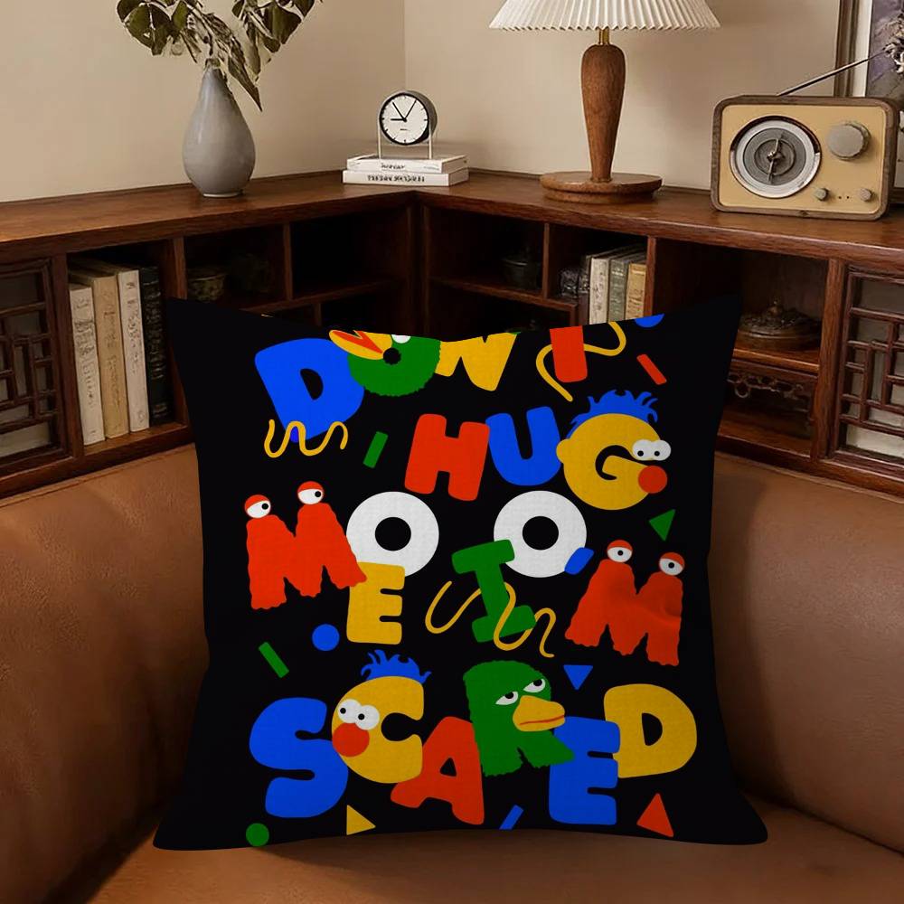 Don'T Hug Me I'M S-Scared Pillow Covers Cartoon Sofa Decorative Home Double-Sided Printing Short Plush Cute Cushion Cover