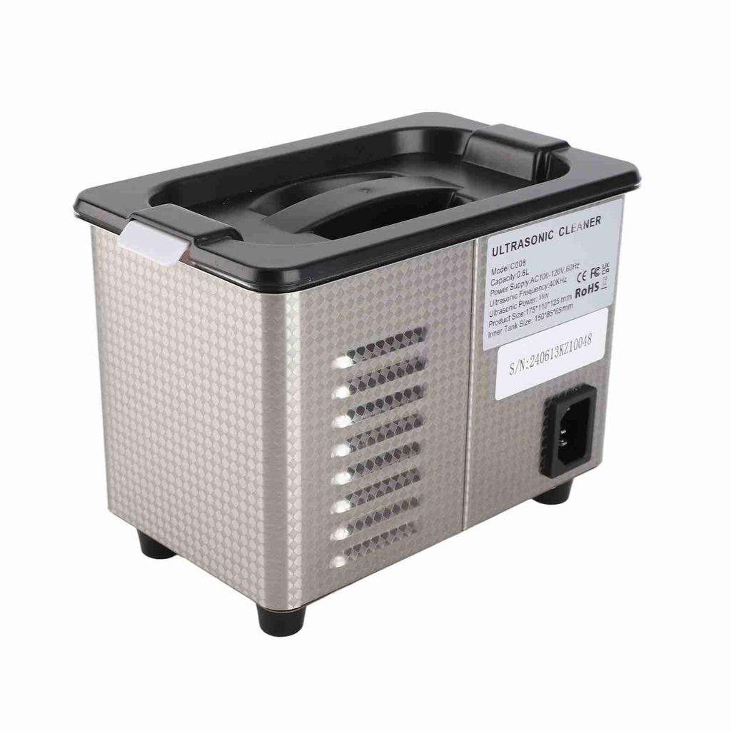 40 кГц 800 мл очиститель большой емкости портативный малошумный ультразвуковой очиститель для стеклянных ювелирных изделий
