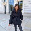 Женское Теплое Утягивающее Талию Длинный Рукав Свободное Однотонное Модное Зимнее Хлопковое Пальто