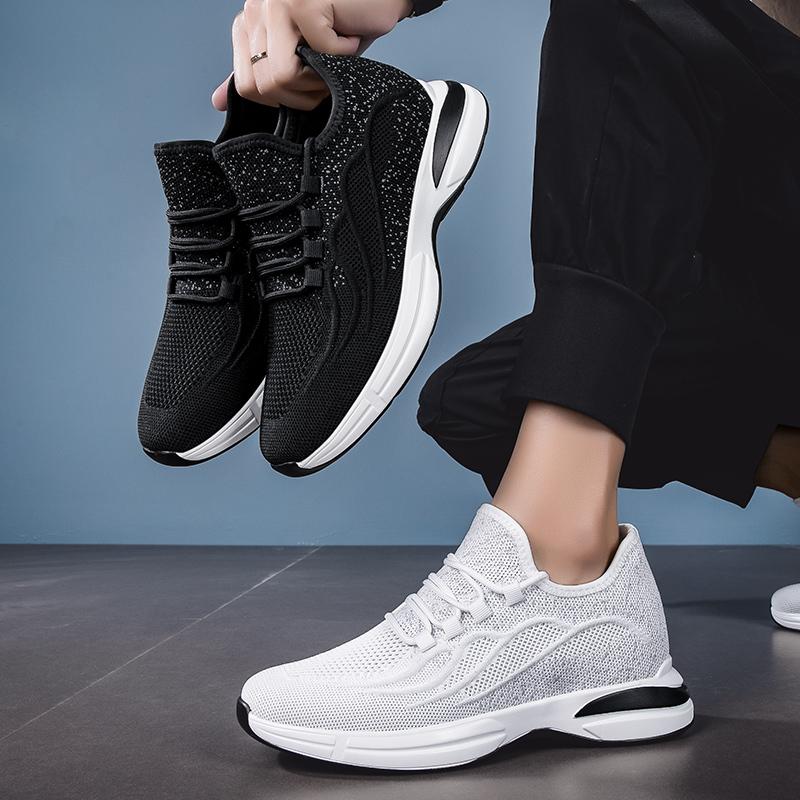 2024 Новые мужские повседневные кроссовки, увеличивающие рост, летняя сетчатая дышащая обувь для мужчин, 6 см, 8 см, обувь для отдыха, увеличивающая рост, мужская