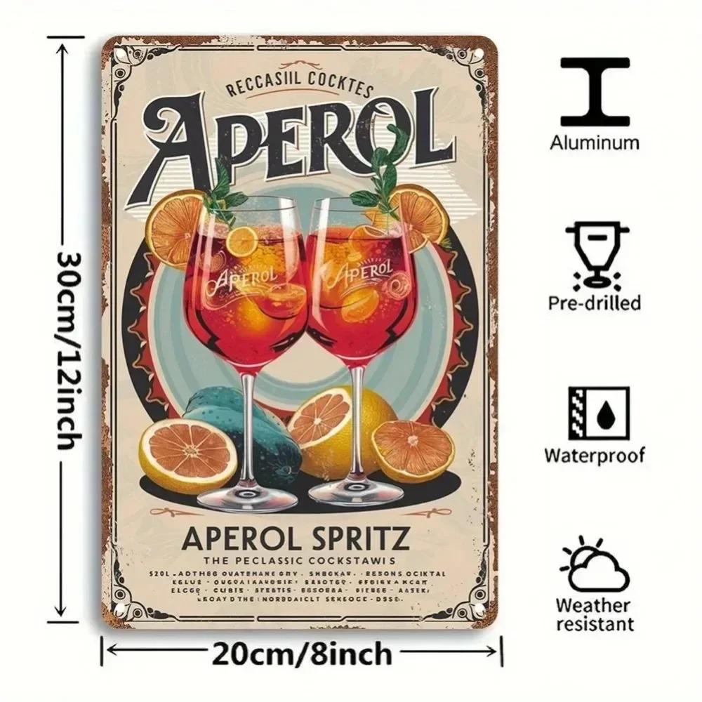 Aperol Vintage Metal Sign Waterproof Retro Wall Art Cafe Bar Decor