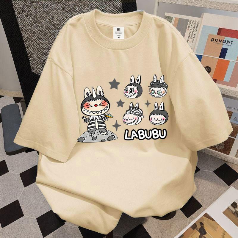 Популярная женская футболка с коротким рукавом LABUBU, Летний модный универсальный топ, Повседневная женская одежда