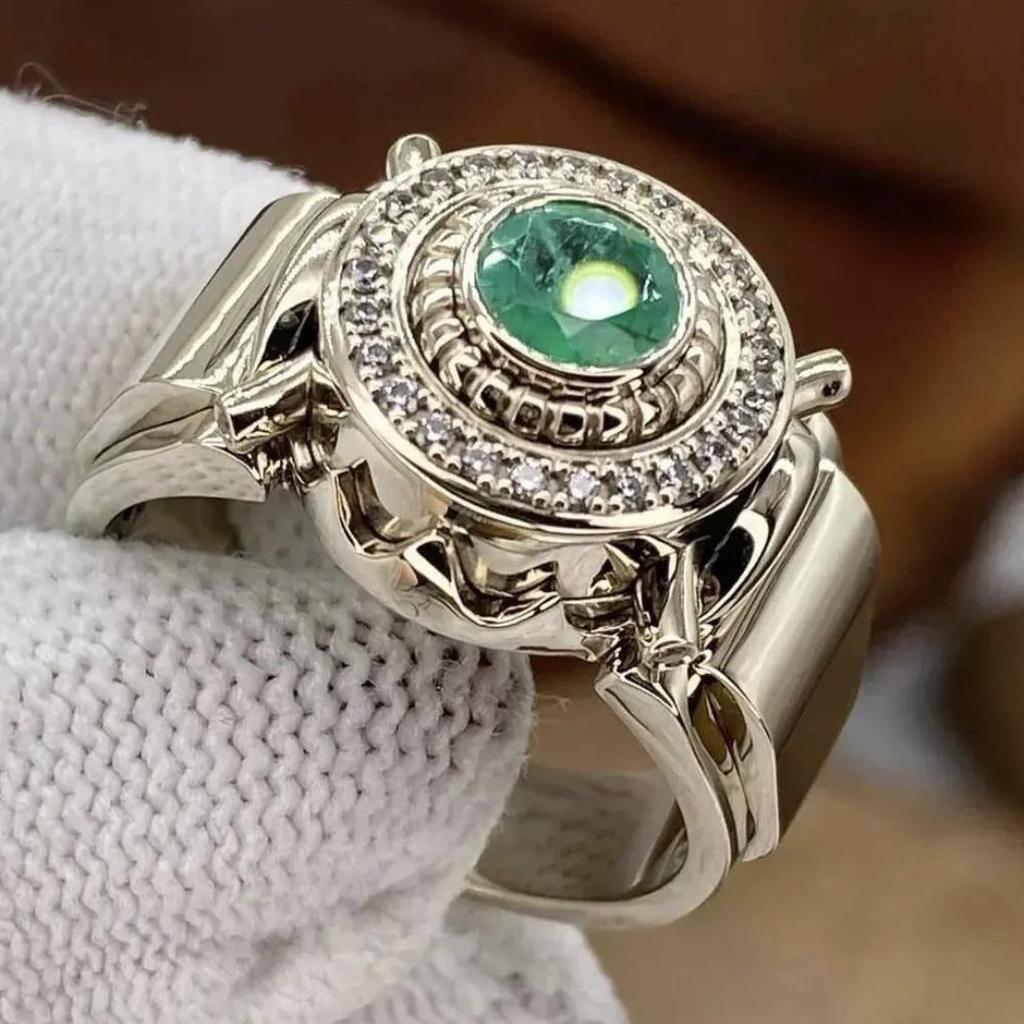 Роскошное мужское кольцо «Три героя» с инкрустацией белым цирконом - Европейский и американский стиль, помолвочное/свадебное ювелирное изделие