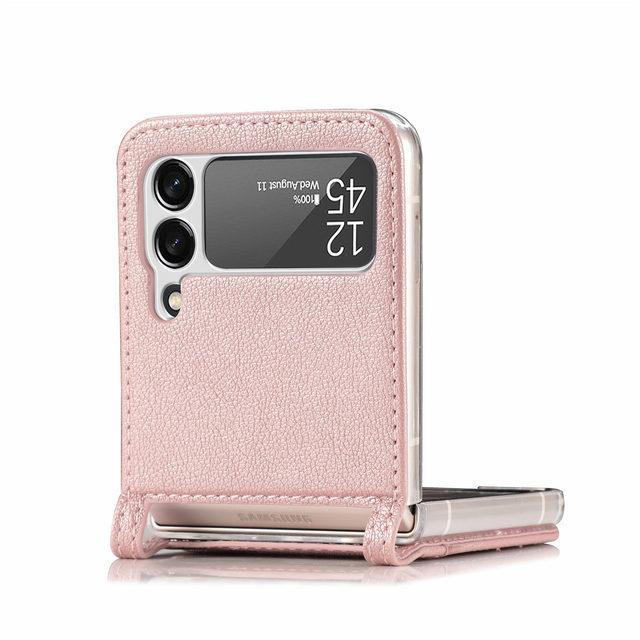 Anti -Falling Matte Leather Cover Case For Samsung Galaxy Z Flip4 5g Flip 4 Flip3 Flip 3 Folding Design Fashion Phone Bag