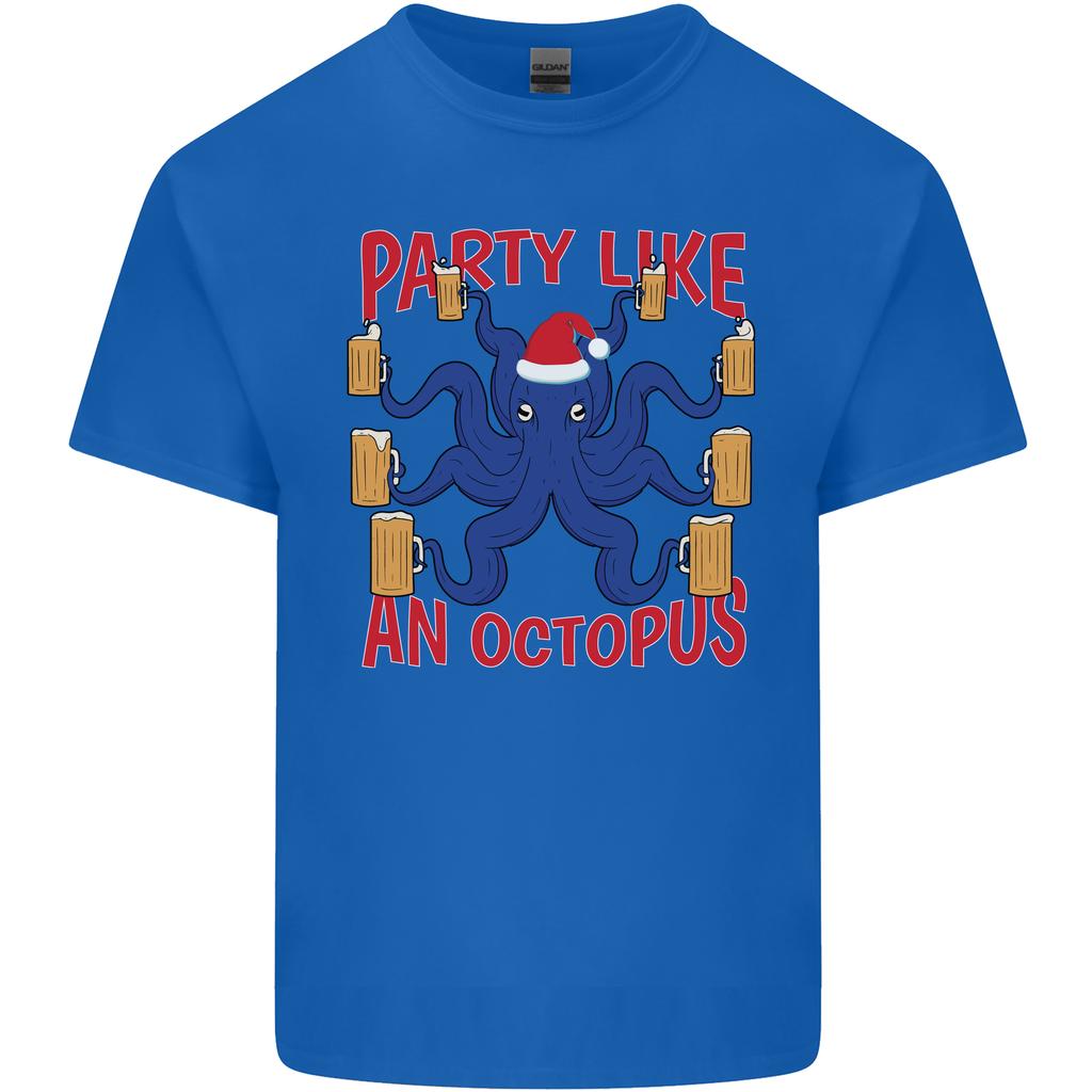 Beer Party Octopus Christmas Scuba Diving Unisexs Light Cotton TShirt