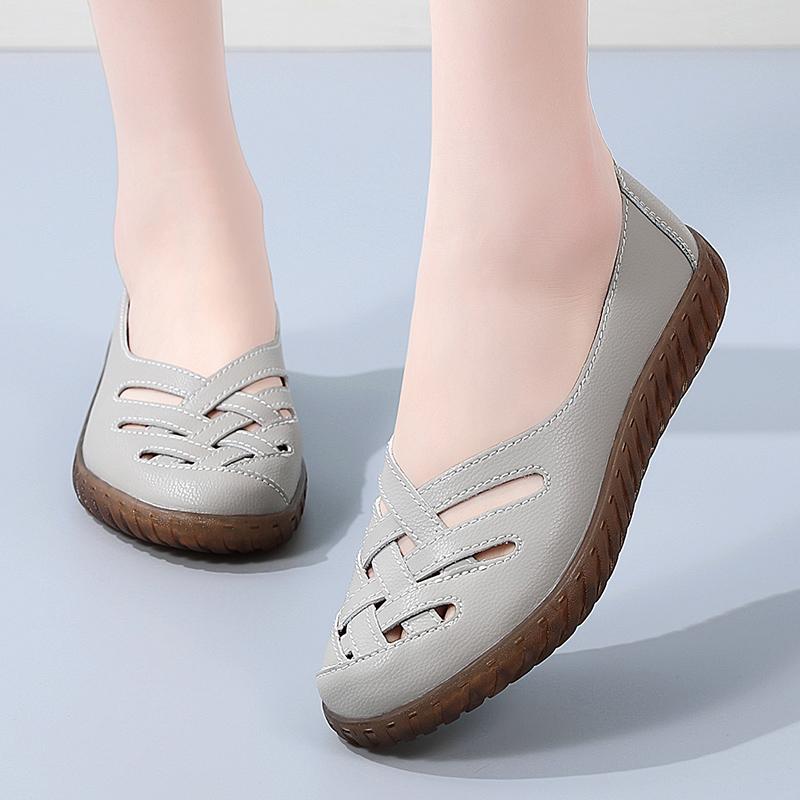 Женская обувь на плоской подошве 2025 Новая дышащая кожаная обувь для женщин Лоферы Мягкая кожаная обувь на плоской подошве Женская повседневная Zapatos Para Mujeres