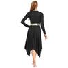 Metallic Patchwork Dress for Women Long Sleeve Worship Praise Tunic Irregular Hem Dance Costume
