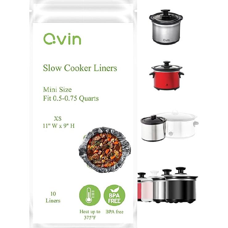 16 Oz Mini Crocpot Slow Cooker Liners, Disposal Plastic Bags, Compatible with Qvin 0.65Qt Slow Cooker, 20 OZ Croc-pot, KOOC small 0.65-Qt, Betty