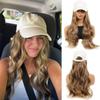 Off White Duckbill Cap Large Wave Wig Synthetic Wig for Women Easy To Wear and Adjustable Size for Daily Use