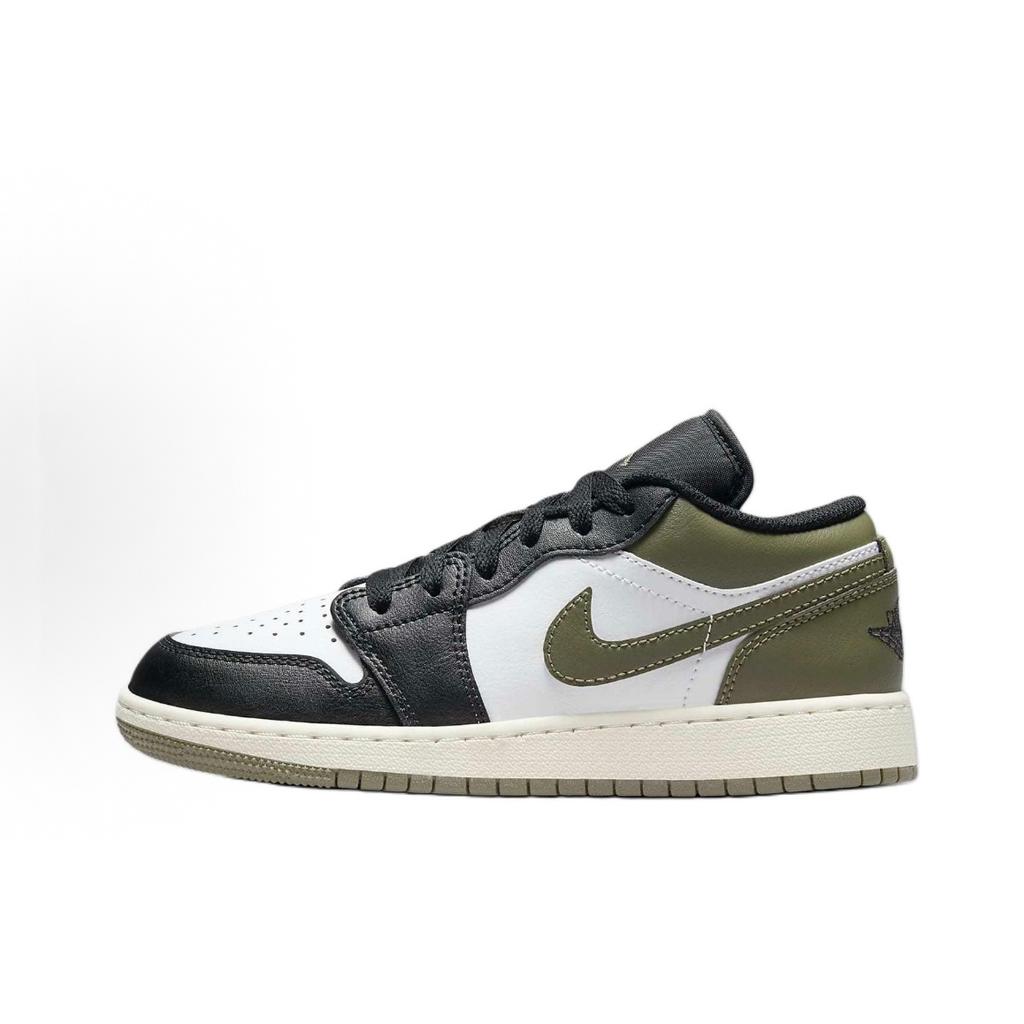 Jordan Air Jordan 1 Little Lightning Leather Abrasion Resistant Abrasion Resistant Low top Vintage Basketball Shoes 553558-092(Team1119-)