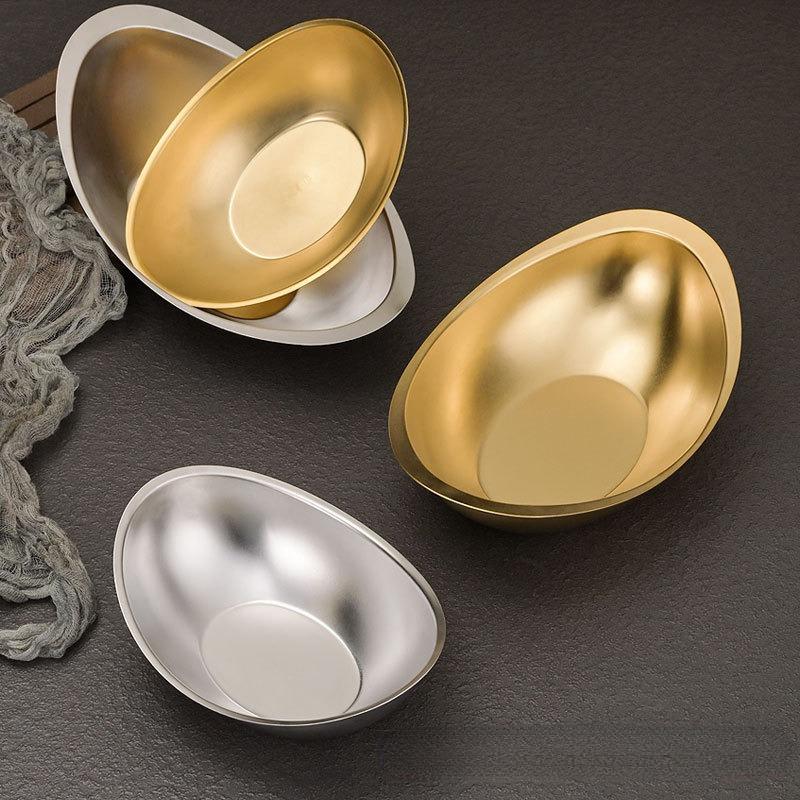 304 Нержавеющая сталь Ingot Bowl Салатница Коммерческая Десертница, Чаша для Закусок Барбекю Ресторан Столовые приборы