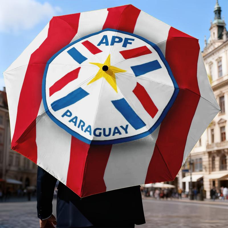 Paraguay's National Emblem Umbrella Folding umbrella, automatic umbrella 8-Frame for Travel, camping Use Gift for Halloween Christmas