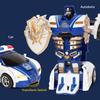 Blue Children's Collision Deformation Police Car Toy Boy Inertia Impact One-button Deformation Car