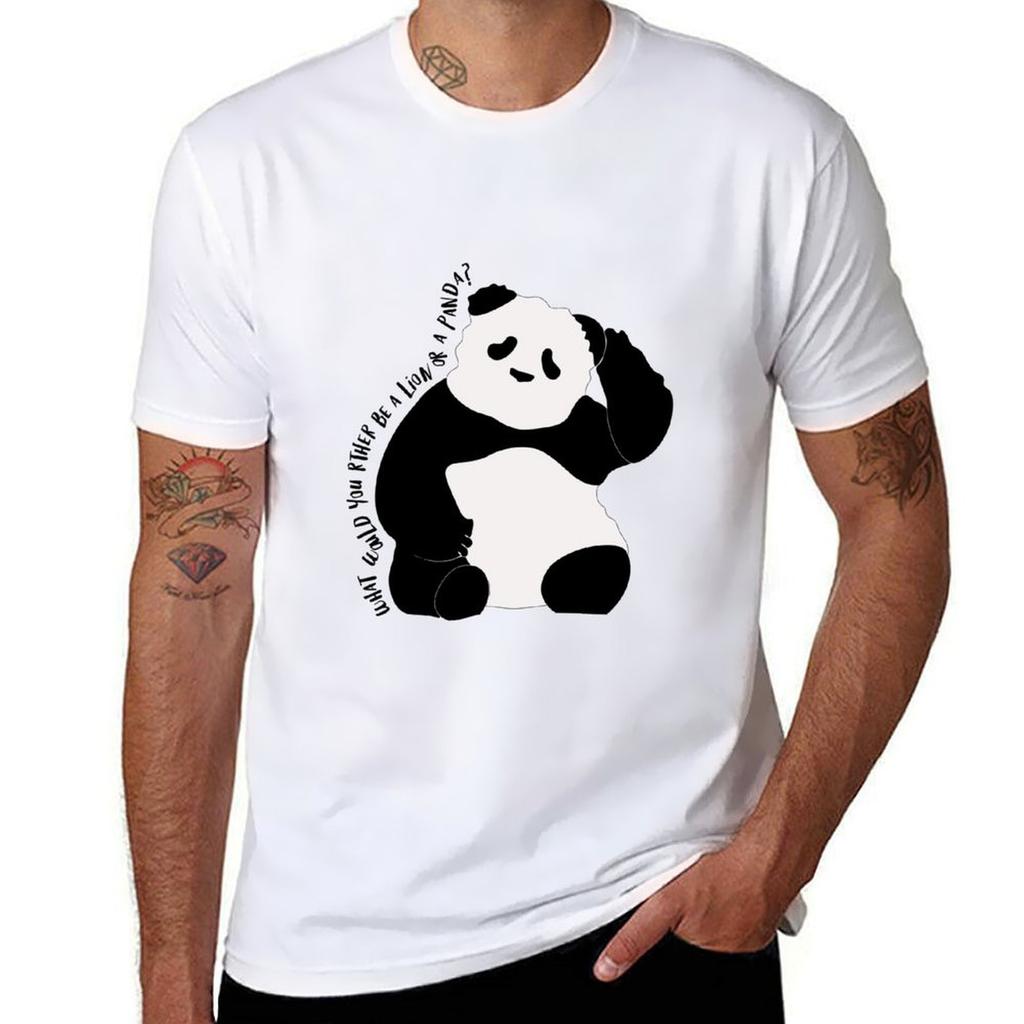 What Would You Rather Be A Lion Or Panda Tshirt Plus Size Loose Short Sleeve Top