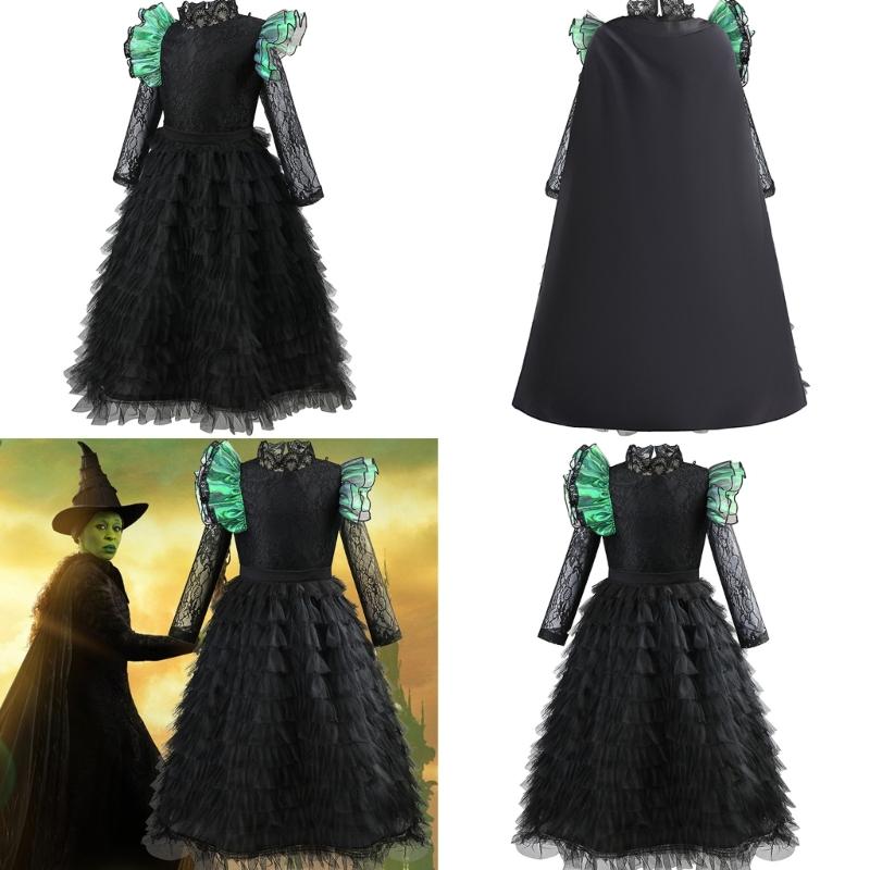 Wickeds Glinda Costume Halloween Wickeds Glinda Costume Dress Princess Costume Long Sleeve Tutus Dress Princess Dress