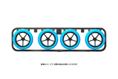 Tamiya Mini 4WD Специальный продукт Жесткая бочкообразная шина Углеродно-армированное колесо большого диаметра, узкое 95254 x 6 шт. (синий) &