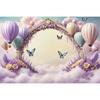 Children's birthday hot air balloon themed party photography Backdrop, floral arch, home decoration, photography studio Backdrop1