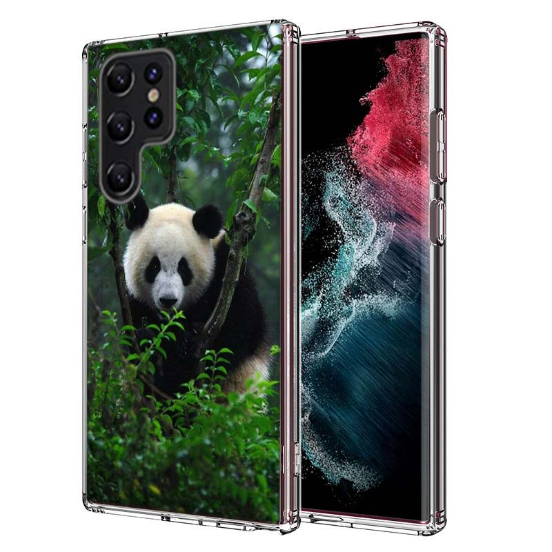 Panda Baby, Giant Panda Family Capa Phone Case For Samsung S26 Ultra S25 Edge Galaxy S23 S21 S20 S24 FE S22 S10 Plus Cover Clear