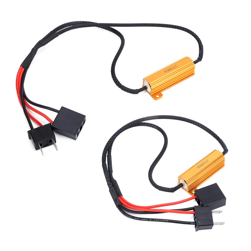 2pcs H7 LED Decoder 50W 6ohm Load Resistor Flash Error Free Canceller for Car Headlight Turn Signal