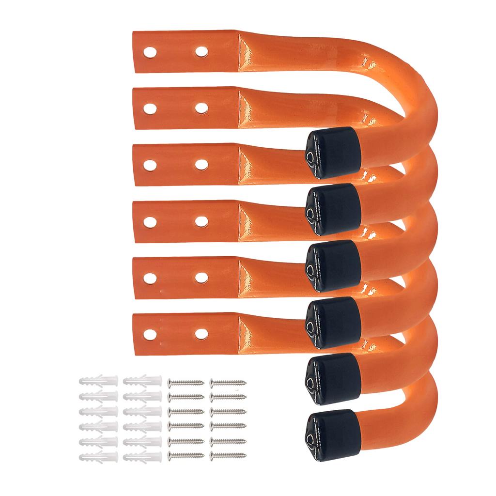 6 шт. Сверхпрочные гаражные крюки для хранения, Универсальные гаражные крюки для настенного монтажа, Большой металлический органайзер для инструментов и удлинителей