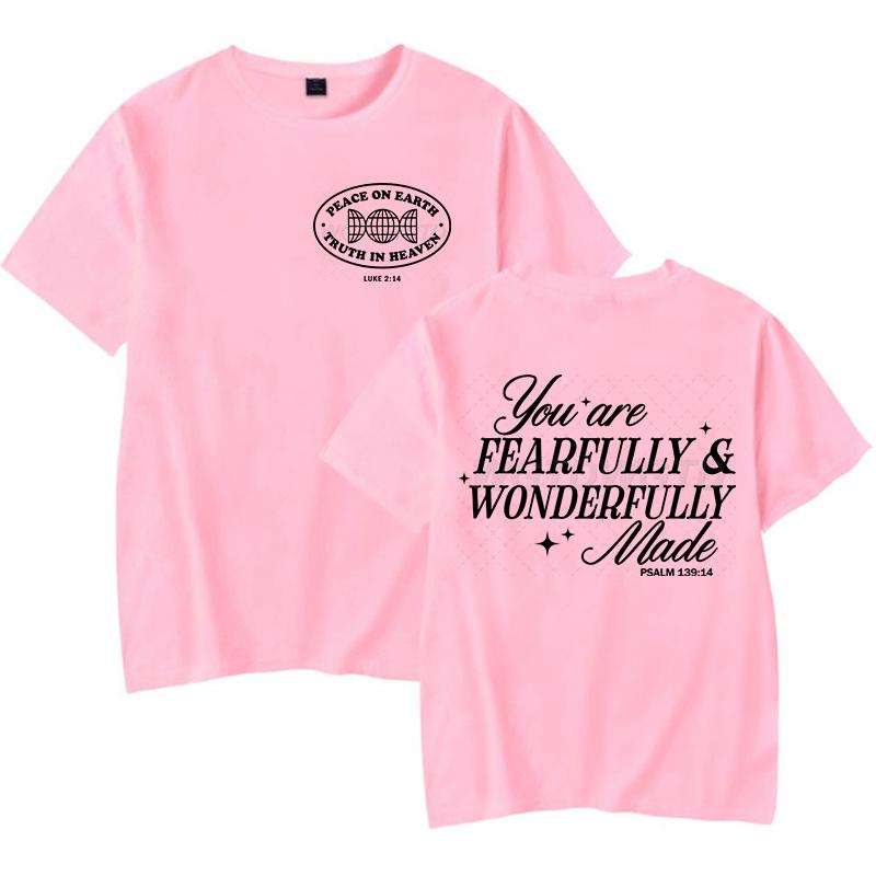 Gift for Christian Tshirt You Are Fearfully  Wonderfully Made Graphic T Shirts Women Funny Religious Christian Faith Tee Shirt