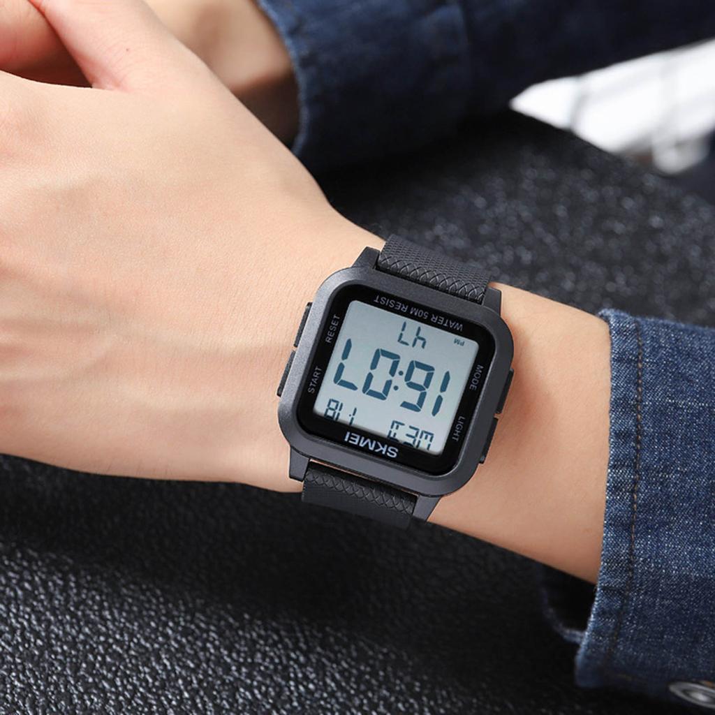 SKMEI 1894 спортивные часы с обратным отсчетом, двойное время, будильник, настольный хронограф, цифровые часы
