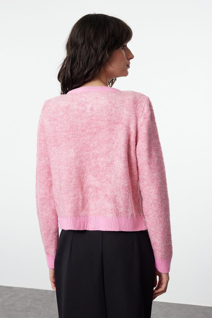 Women's Fashion Stylish Cardigan Stone Crop Soft Textured Blouse-Cardigan Set Knitwear Cardigan