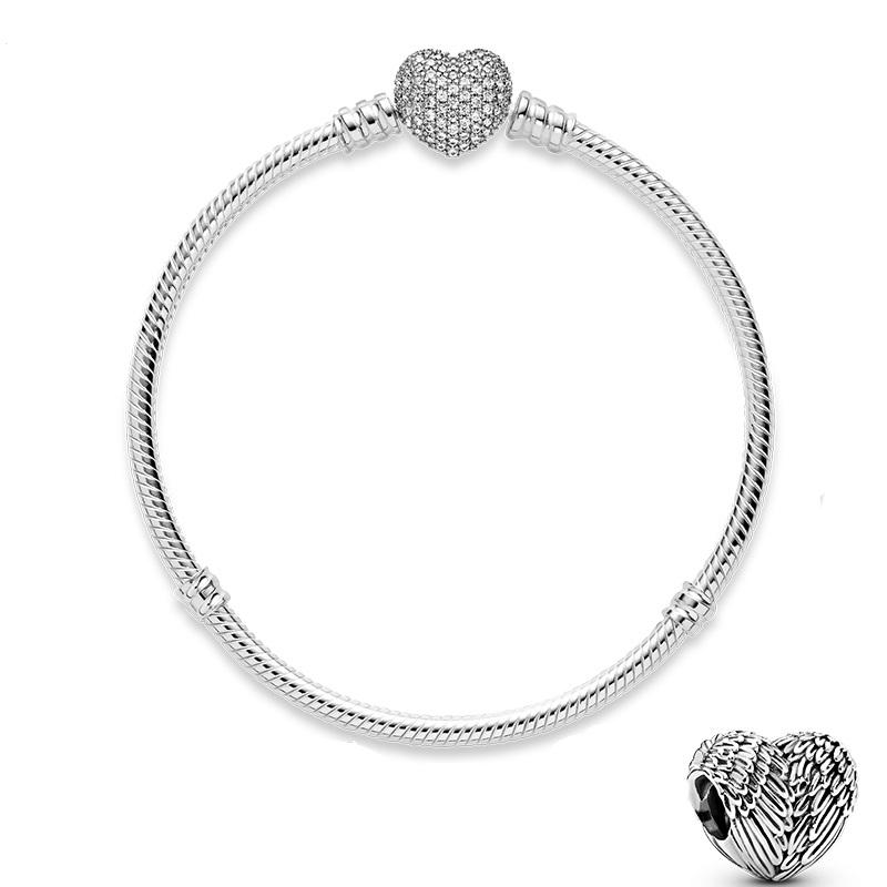 925 Sterling High Quality Authentic Silver Color Snake Chain Fine Bracelet Fit European Charm Bracelet for Women Jewelry Making