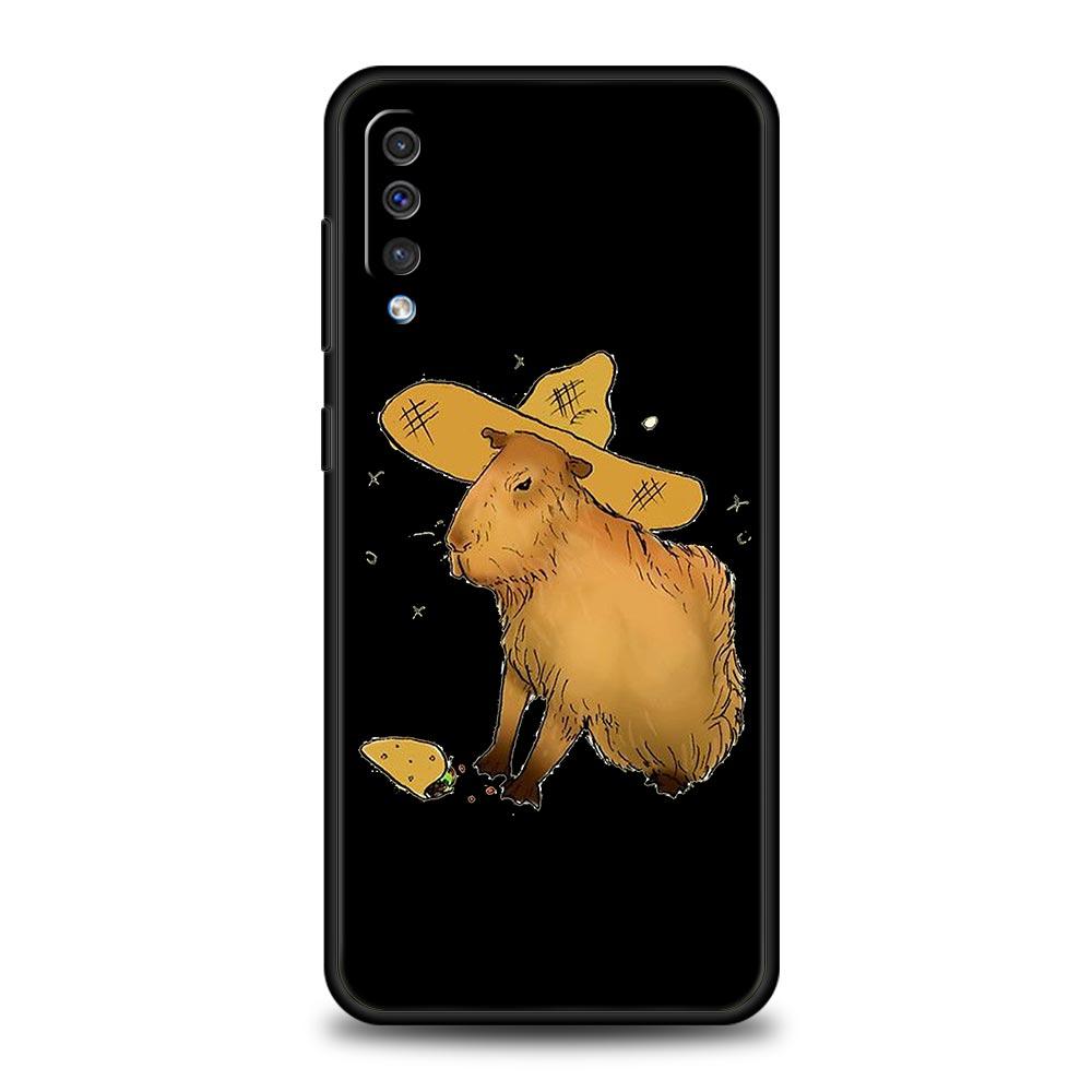 Cute Cartoon Capybara Phone Case For Samsung Galaxy A52 A14 A50 A70 A30 A40 A20S A20E A02S A12 A22 A34 A42 A32 5G A54 A04s Cover