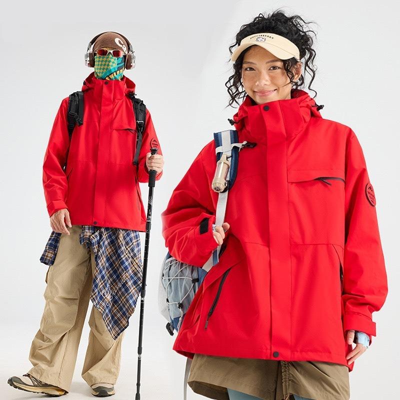 Женская куртка для активного отдыха, костюм для хайкинга, флисовая подкладка, ветрозащитная и водонепроницаемая куртка три-в-одном, мужская, на заказ