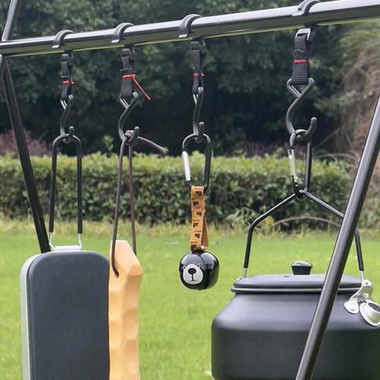 Camping Black Bear Hanging Bell with Carabiner Loud Heavy Duty Outdoor Backpacking Hiking Backpack Belt Hanging Wind Chime Decoration