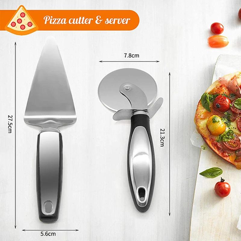 Стальной нож для резки пиццы, нож для сыра, профессиональное колесо для резки пиццы с нескользящей ручкой для пиццы, вафель, печенья
