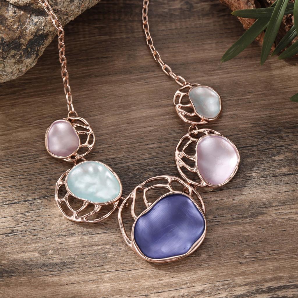 Эмалевое геометрическое ожерелье в виде морской звезды, женское простое высококлассное ожерелье с нерегулярным цветком