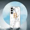 Custom Name Shell Marble Background Letters Luxury Black Phone Case For Samsung Galaxy S23 S24 S25 Ultra S22 Plus S21