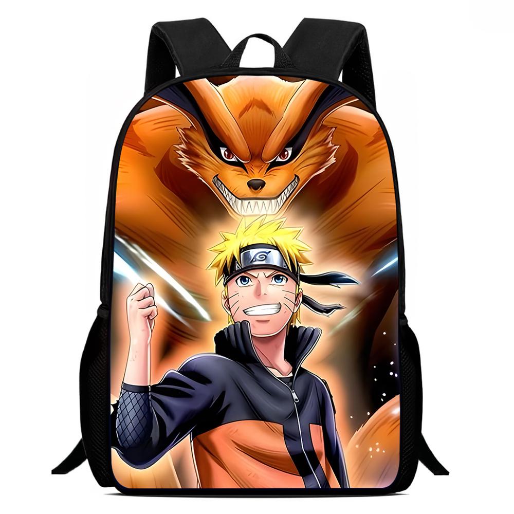 Мультяшный Рюкзак NARUTO 15 дюймов, Легкий, С Регулируемыми Плечевыми Ремнями, Детский Ежедневный Школьный Рюкзак Для Мальчиков и Девочек Возраста 5-10 лет.
