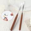 Make-up Nail Art Mixing Spatula Ergonomic Wood Handle Portable Reusable Stick for Salon Home Nail Art DIY