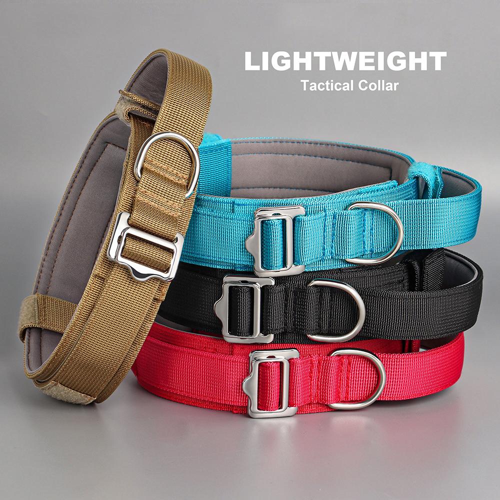 Военный тактический ошейник для собак с ручкой, прочный нейлоновый ошейник для дрессировки домашних животных, быстрый контроль для средних и больших собак, французский бульдог
