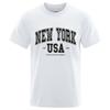 New York Usa Est 1788 Street City Letter Tops Men O-Neck Shirt Summer Свободная одежда Oversize Luxury Tshirt