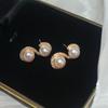 Natural freshwater pearl earrings women's S-shaped micro-inlaid zircon fashion temperament 911 silver needle high-end design stud earrings