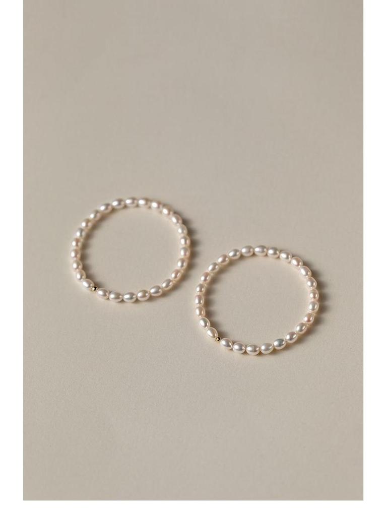 Natural Freshwater Pearl Bracelet for Women - Strong Luster, Elastic, Vintage, Versatile, Advanced Beaded Design