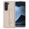 Чехол для Samsung Galaxy Z Fold5 5G с подставкой, слотами для карт, покрытием из кожи на ТПУ и плечевым ремнем