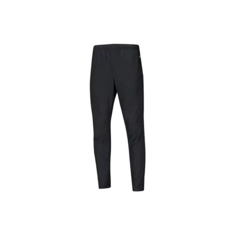 Мужские повседневные брюки Li Ning Solid Color Mid Waist Direct Leg, черные AYKS489-1