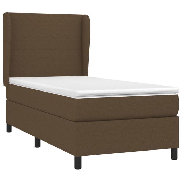 Maison Exclusive - Sommier à lattes de lit avec matelas Marron foncé 90x190 cm