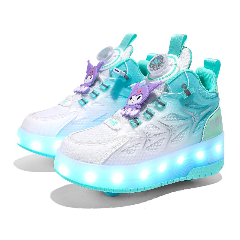 TUINANLE High Quality Skate Shoes for Kids LED Light Luminous Sneakers Children Two Wheels Shoes for Boys Girls with USB Charging