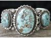 European & American Retro Ethnic Style Turquoise Women's Antique Silver Ring